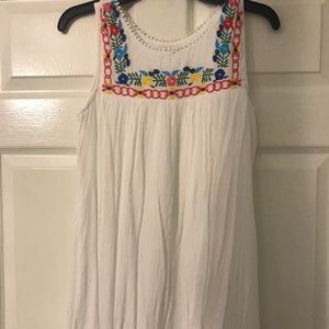 NWOT white embroidered dress